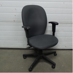 Grey High Back Rolling Task Chair w/ Arms "B" Grade